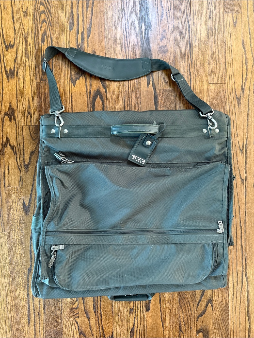 Tumi Olive Green Convertible Briefcase Duffle with Shoulder Strap